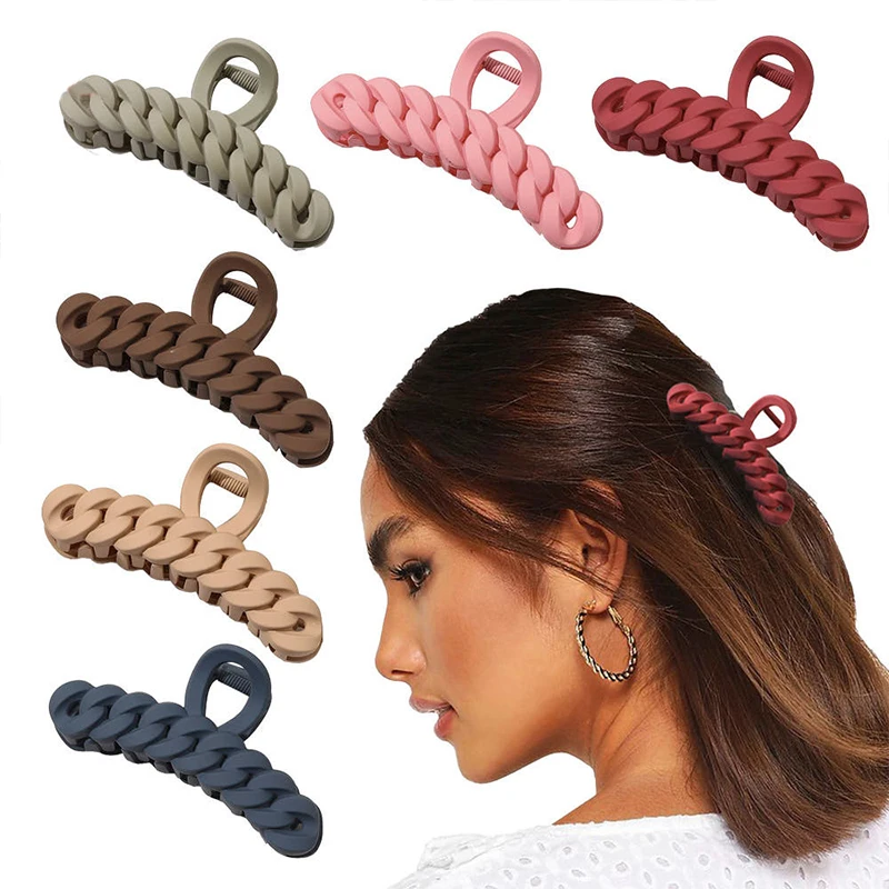 

Women Shark Clip Simple Geometric Matte Barrette Crab Acrylic Hairpin Hair Claws Ladies Sweet Hair Clips Headwear Hair Accessory
