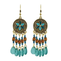 bohemian multicolor beads tassel earrings for women handmade boho ear vintage ethnic indian jewelry long big statement earrings