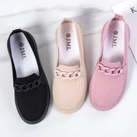 fashion thick sole soft shoes for women knitting breathable tennis female slip on flat casual womens sneakers