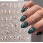 1 лист 3D наклеек для ногтей, золотой цветок, лист, кружевной дизайн, Геометрические линии, Слайдеры для дизайна ногтей, лак для маникюра, Переводные украшения