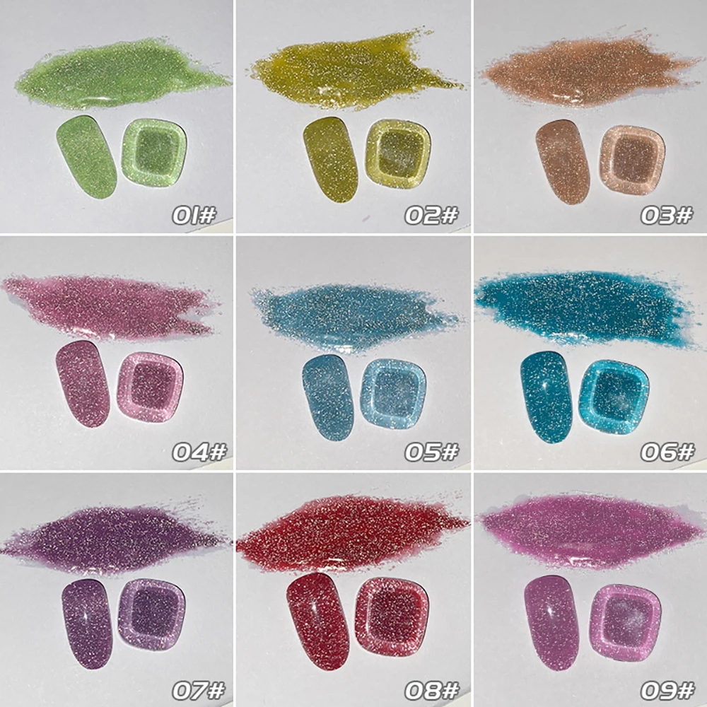 Vendeeni 9 цветов Macaron Блестящий гель-лак для ногтей с бриллиантами Flash UV Soak Off Гель-лак