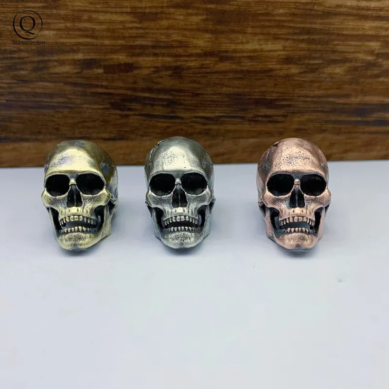 EDC бусы на веревочке в стиле панк Череп ретро латунный зонт веревка шнурок