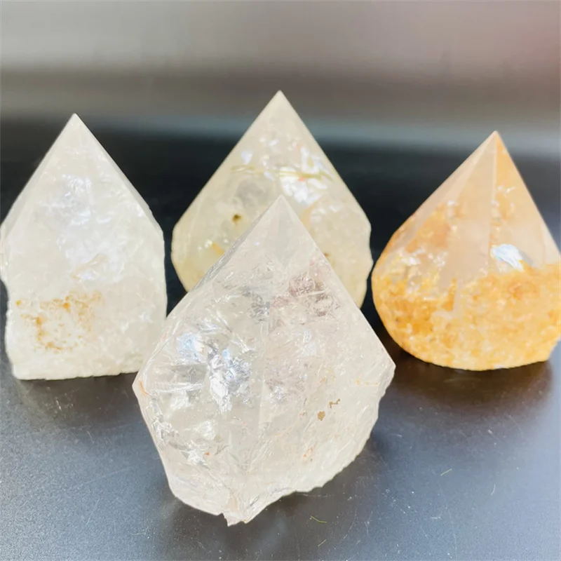 

Natural Rough Stone Semi- Polished Raw Tower Healing Gemstone Clear Quartz Point For Decoration TMQ