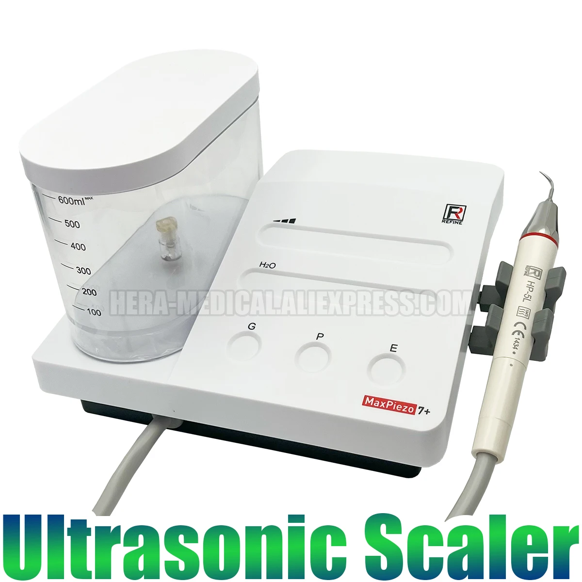 

Maxpiezo 7+ Ultrasonic Piezo Scaler EMS Woodpecker Dental Cavitron Scaler LED Handpiece Water Tank for Endo Perio Scaling 8 Tips