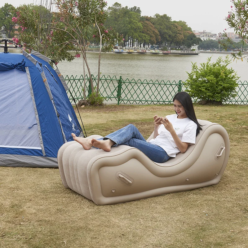 

Load-bearing 300KG Portable Beds Adults Inflatable Sofa Bed Living Room Furniture Chaise Lounges Sun Chairs Fold Armchair