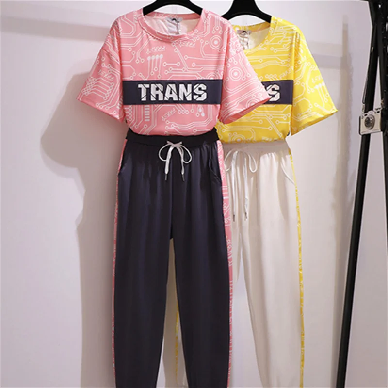 

Summer New Loose Salt System Blowing Up the Street Temperament Sports and Casual Style Two-piece Women's Suit