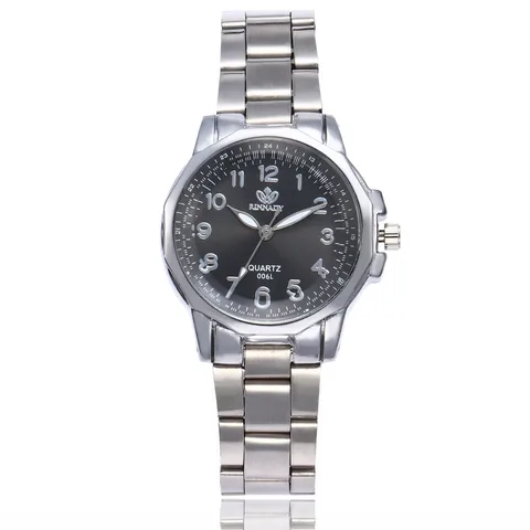 Женские Модные Аналоговые кварцевые круглые наручные часы с браслетом из нержавеющей стали