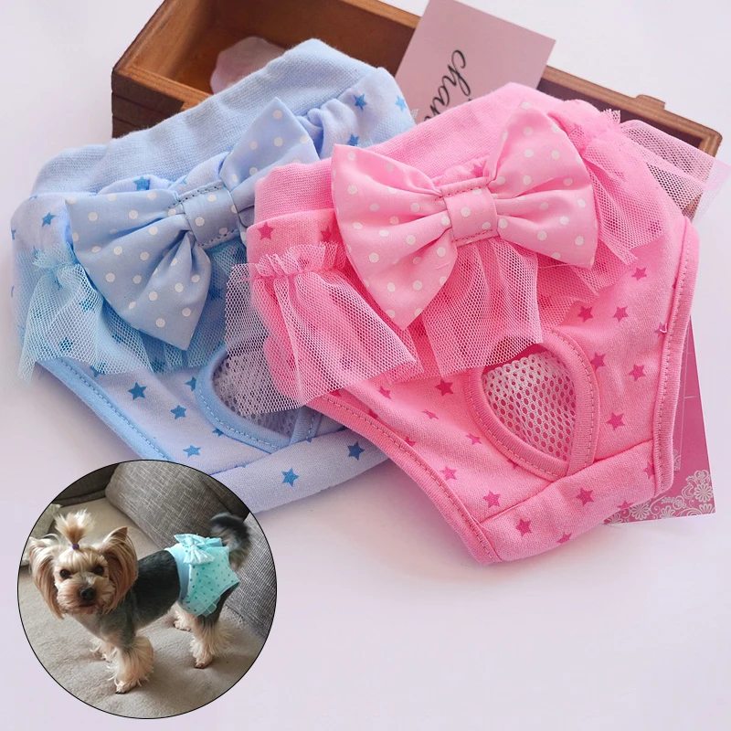

1PC Pet Dog Shorts Sanitary Physiological Panties Cotton Washable Female Pet Briefs Menstruation Panties Underwear Pets Supplies