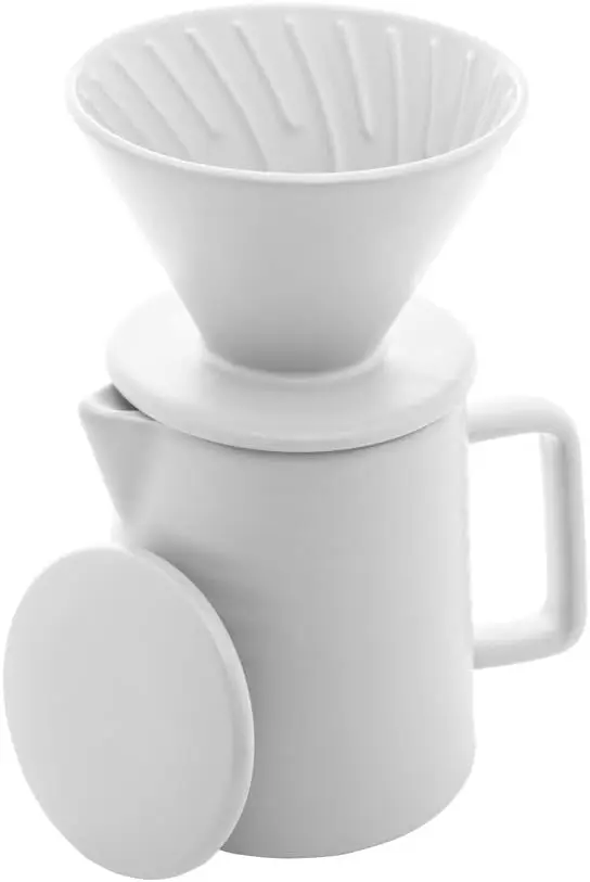 

de Cerâmica com Suporte para Filtro e Tampa Branca 600ml -