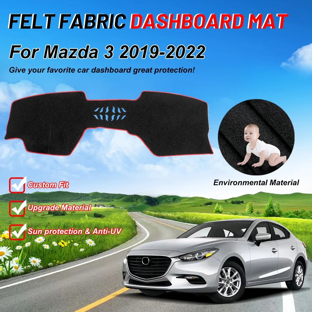 

Коврик для приборной панели на заказ, чехол для Mazda 3 2019-2022, нескользящий коврик для приборной панели, защита от солнца, без бликов