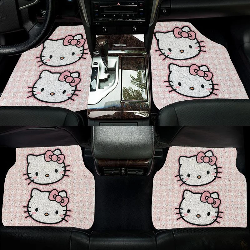 Kawaii Sanrio Accessories Hello Kittys Car Floor Mats Anti-Dirty Car Mats Wear-Resistant Non-Slip Universal Car Mats Women Gift
