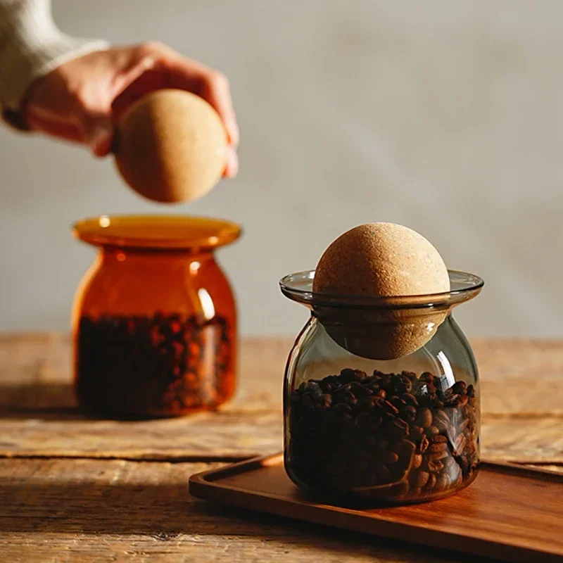 Термостойкая цветная стеклянная банка для хранения разнообразная зернистая