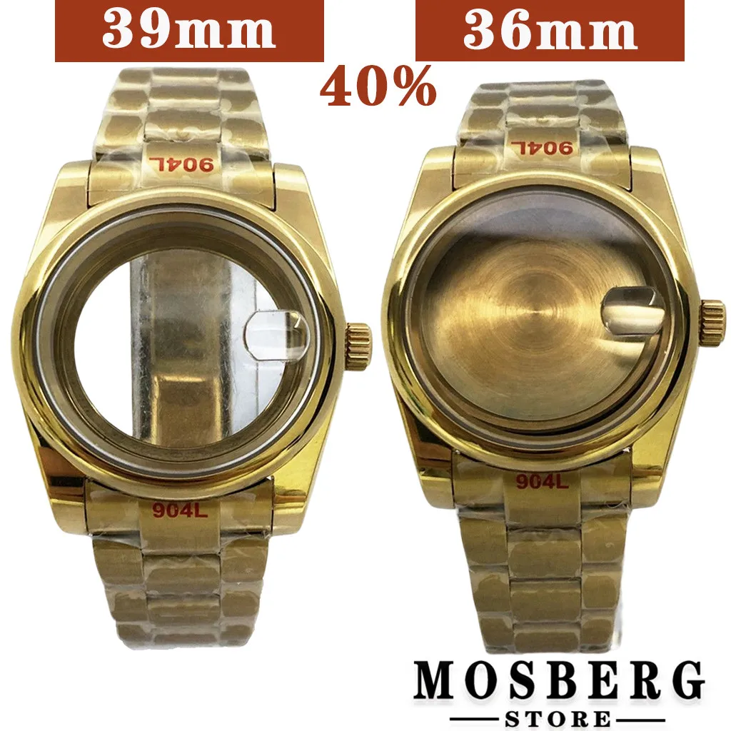 36mm 39mm Watch Case Solid Stainless Steel Sapphire Glass For NH35 NH36 ETA2824 2836 Miyota8215 8205 821A PT5000 ST2130 Movement