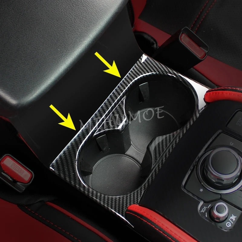 

Carbon Fiber Cup Holder Surrounds Cover For Mazda CX-5 KF 2017 2018 2019 2020 2021 2022 2023 Accessories
