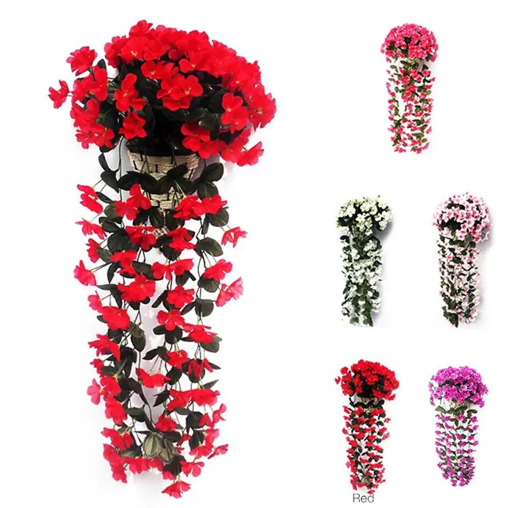 

Отличная привлекательная искусственная фиолетовая орхидея, цветок из ротанга, растение, орнамент, Реалистичный, без запаха, искусственное ...