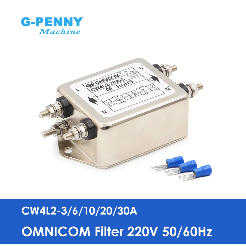 

OMNICOM Filter Switch Power Supply Filter 220v 50/60Hz CW4L2-3/6/10/20/30A-S Power Supply Wave Filter