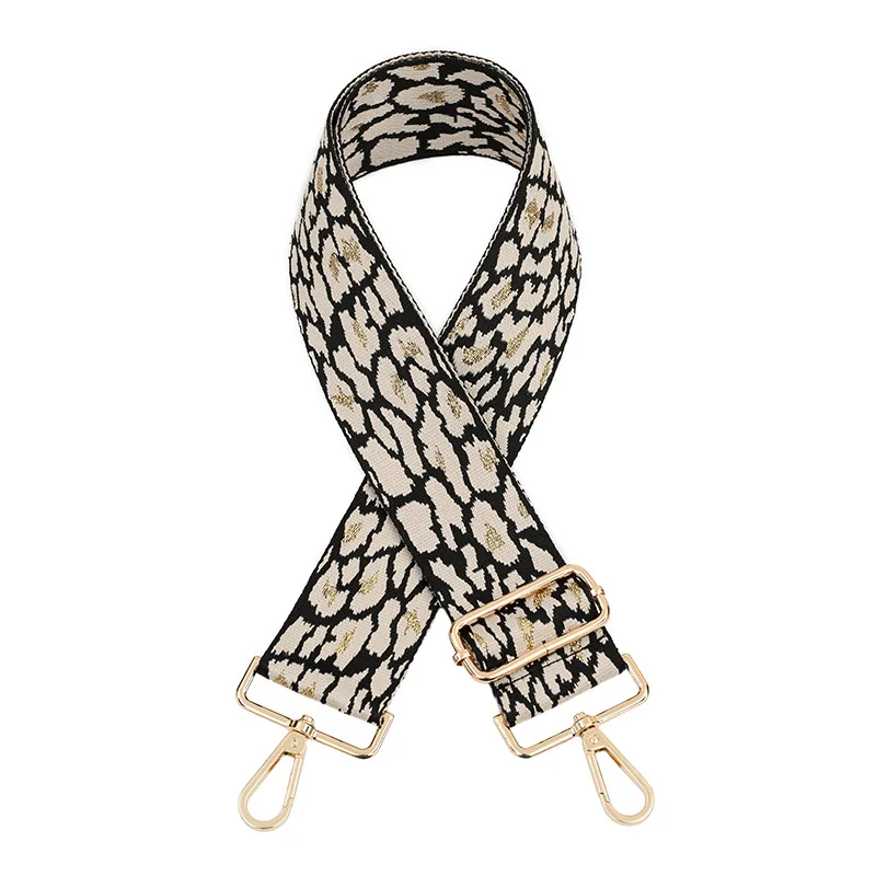 5cm Wide Women Shoulder Bag Strap Adjustable Replacement Belt Leopard Pattern Dacron Messenger Purse Crossbody Part Accessories
