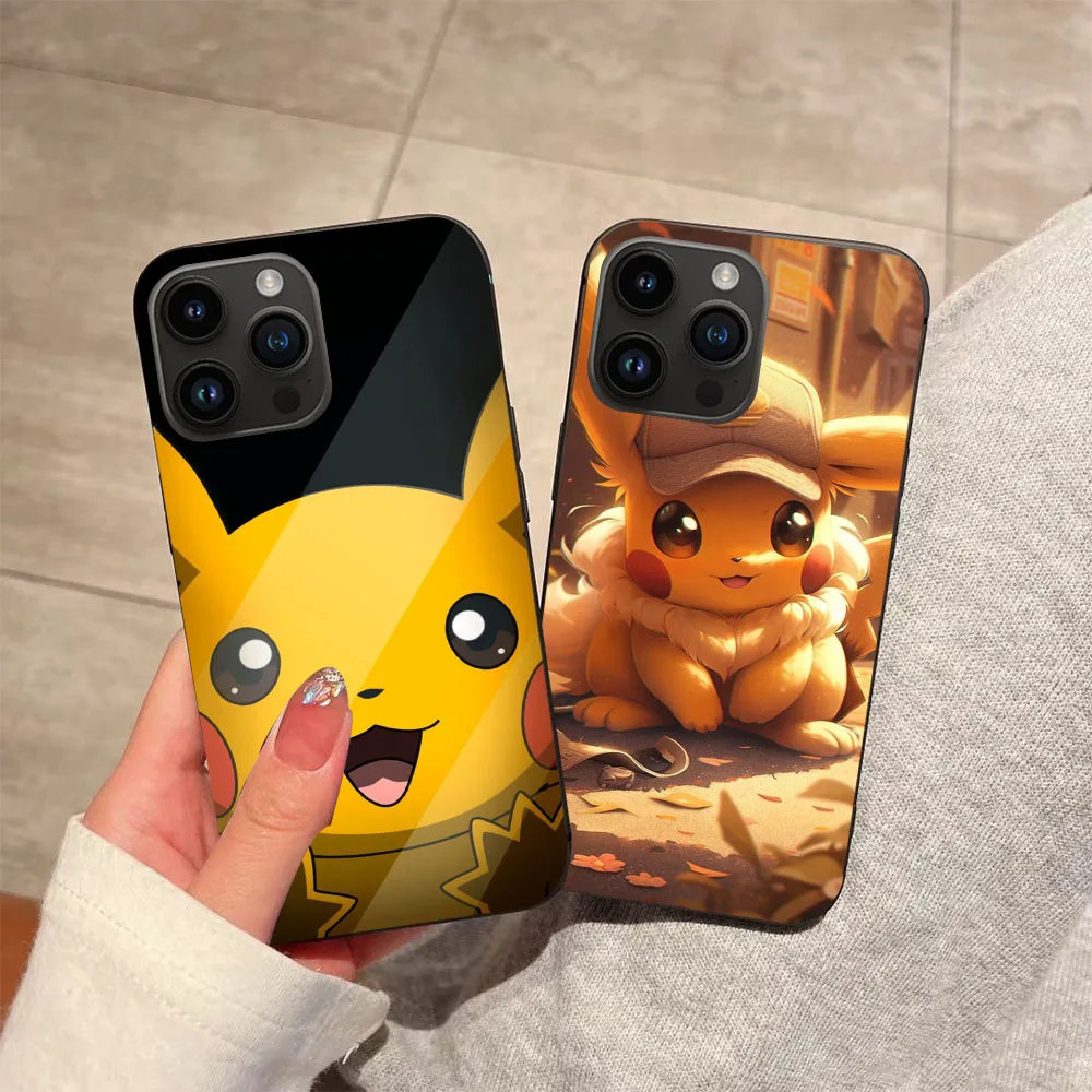 WAA-24 Pikachu Pokemon Black Flexible TPU Case For Samsung A22 25 30 31 32 33 35 41 50 51 52 53 54 55 70 71
