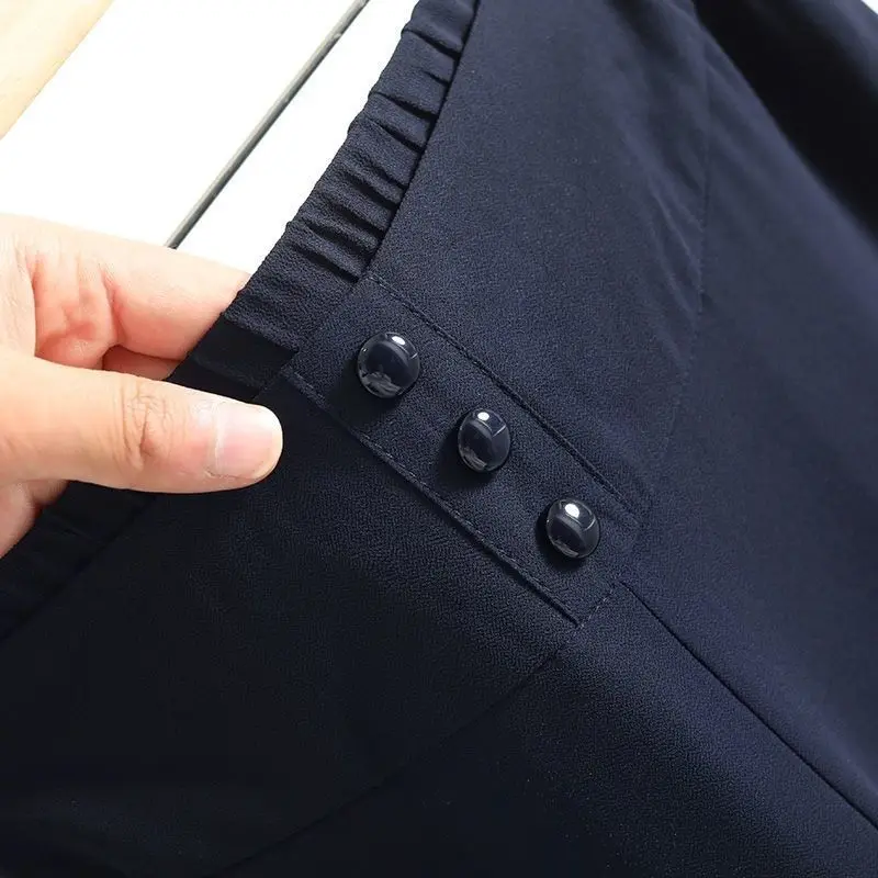 2023 Chiffon Summer Shorts Big Size Woman Skirt Slim Lady High Waisted Shorts Loose Wide Leg Short Girl Shorts Outwear W25