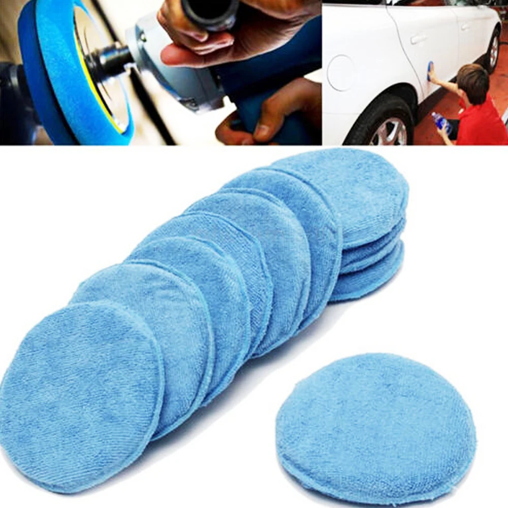 24 шт. 5 дюймов Автомобильная восковая губка синий круглый аппликатор Легкая