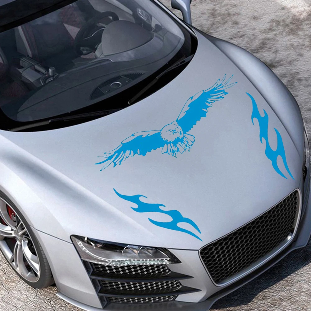 

1Set Universal Car Sticker Hood Cover Eagle Fire Stickers Car Racing Stripe Decal DIY Car Styling PVC Vinyl Car Accessories