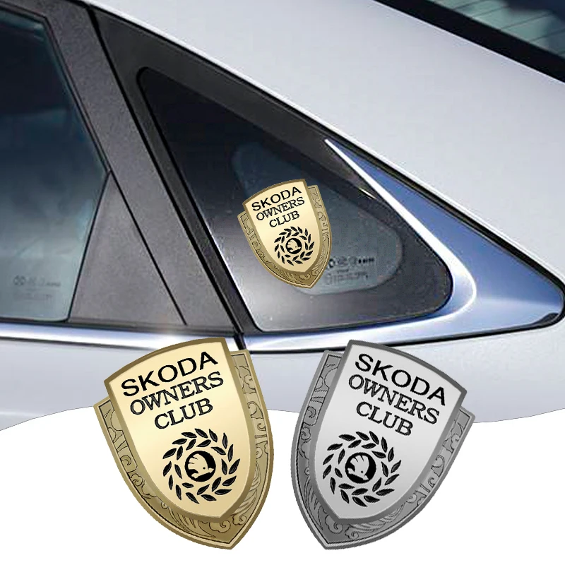 

1Pc Car Metal 3D Logo Emblem Badge Sticker For Skoda kodiaq rapid karoq superb 2 3 VRS Octavia Fabia Yeti Car Goods Accessories
