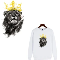 crown lion iron on transfers patches for clothing textile vinyl thermo stickers applique diy thermotransfer stripes on clothes