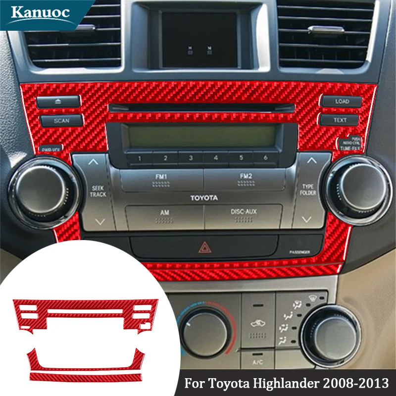 Наклейки на панель из углеродного волокна для Toyota Highlander 2008 2009 2010 2011 2012 2013