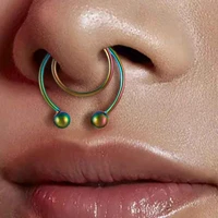 1pc punk non puncture nose ring for women u shaped stainless steel fake nose ring fake nose ornament jewelry gifts
