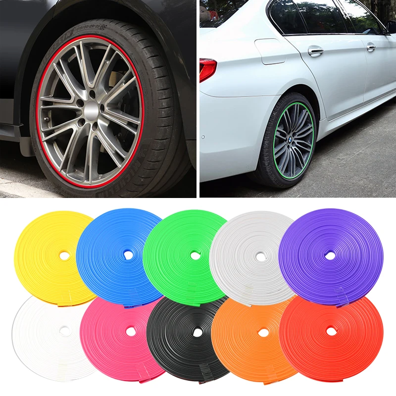 

Universal 8M Car Electroplate Wheel Hub Rimblades Decorative Strip Color Decorative Strip Ati-scratch Decals Waterproof Stickers