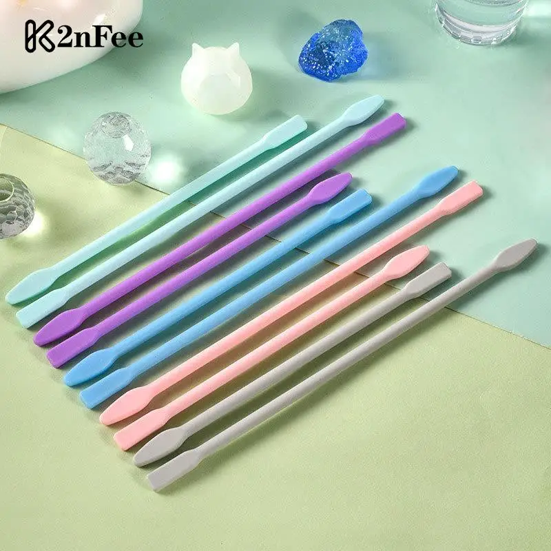 

14/16/20cm Soft Silicone Brush Stick Resin Silicone Stir Stick DIY Epoxy Resin Glue Liquid Stirring Reusable Jewelry Making Tool