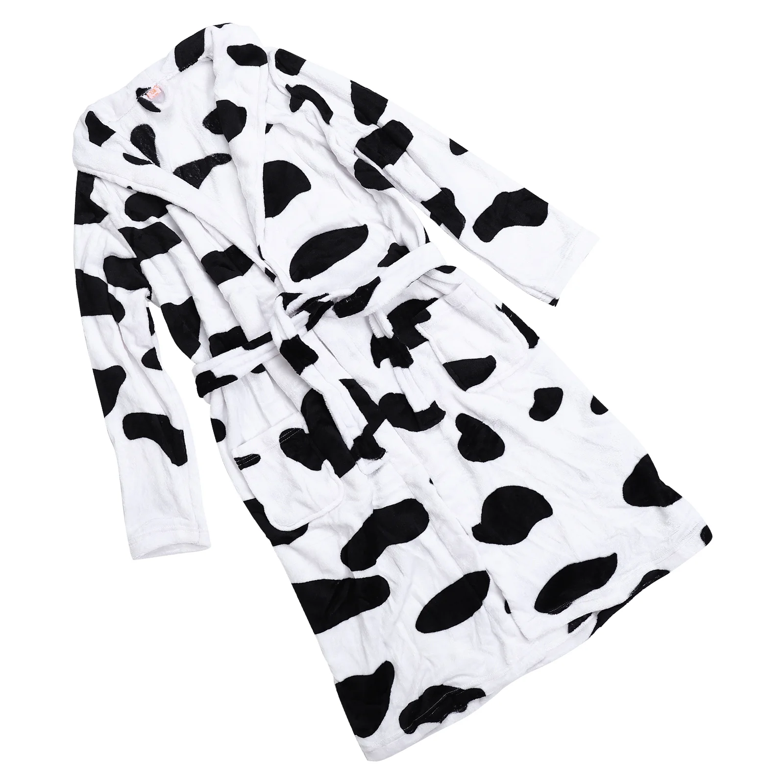 

Bathrobe Cow Pajamas Women's Girls Towel Winter Sleepwear Coral Fleece Nightgown