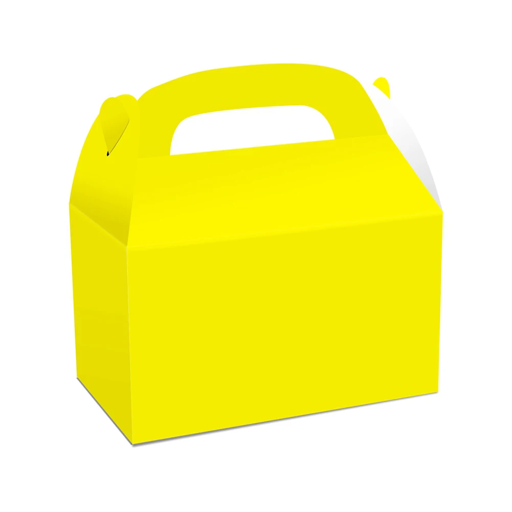 

48 Pack White Treat Gable Party Favor Boxes Paper Gift Boxes for Birthday Party Shower 6x3.5x3.5 Inches,Yellow
