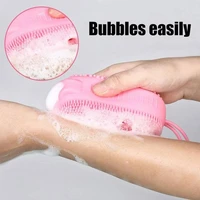 silicone body scrubber shower exfoliating scrub sponge bubble bath brush massager skin cleaner cleaning pad bathroom tool