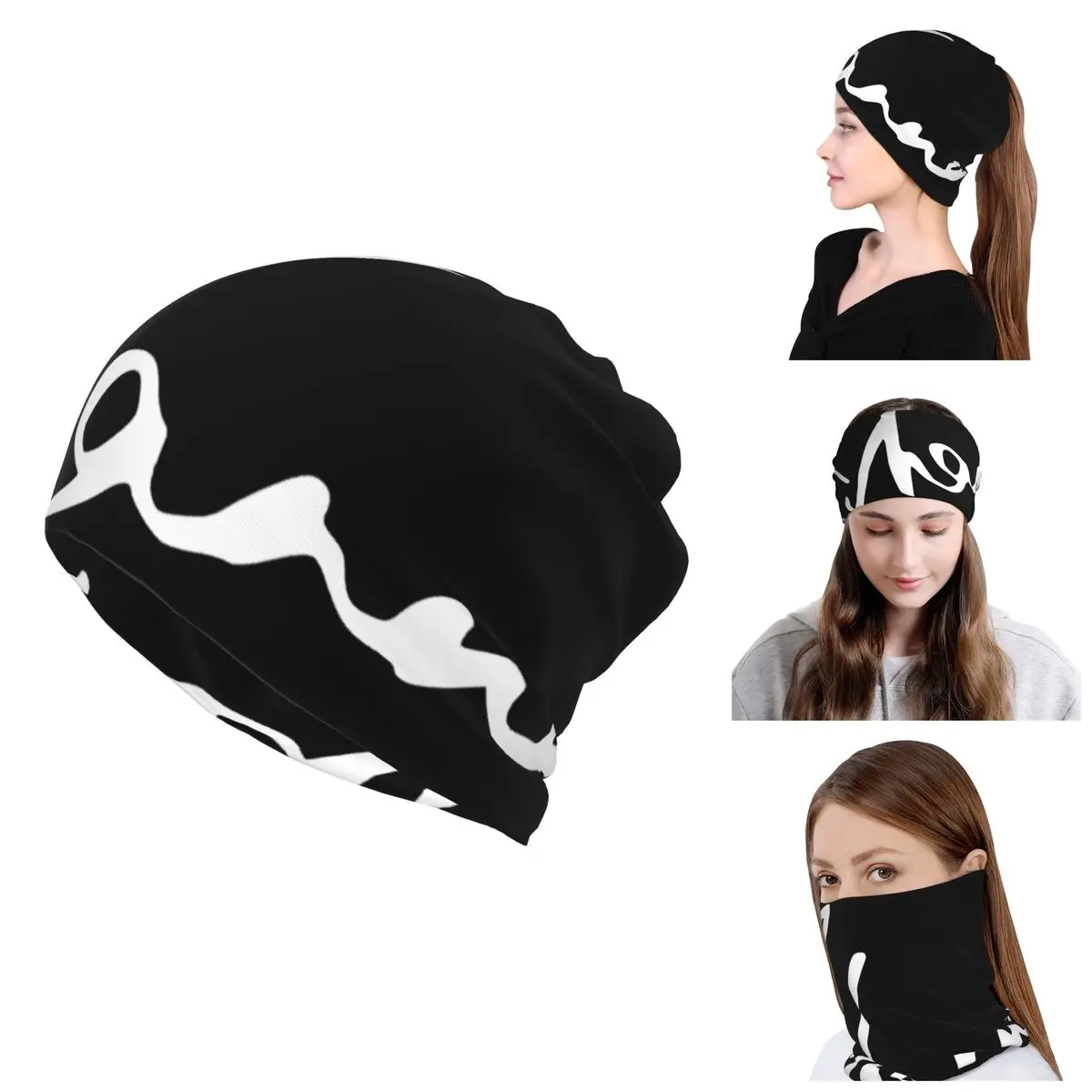 

Белые шапочки Rihannas с надписью, шапки, бандана, шея, гетры, защита от УФ излучения, шарф, чехол, Женская Балаклава