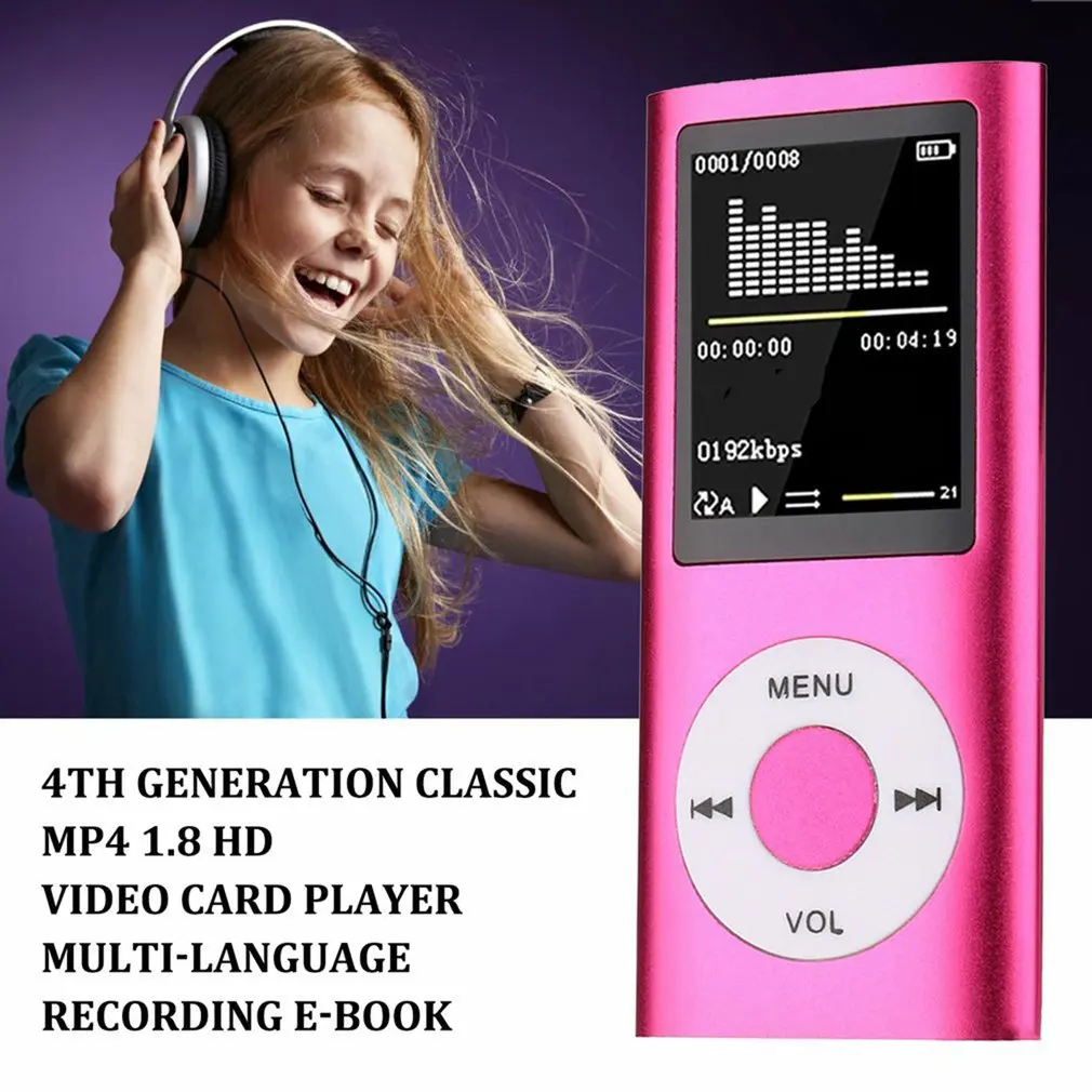 Фото Горячий Mp3 Mp4-плеер FM-радио Портативный Mp3-плеер с 1,8-дюймовым ЖК-дисплеем Поддержка музыкального видео Медиа Mp3-плееры для занятий спортом Прямая поставка №2