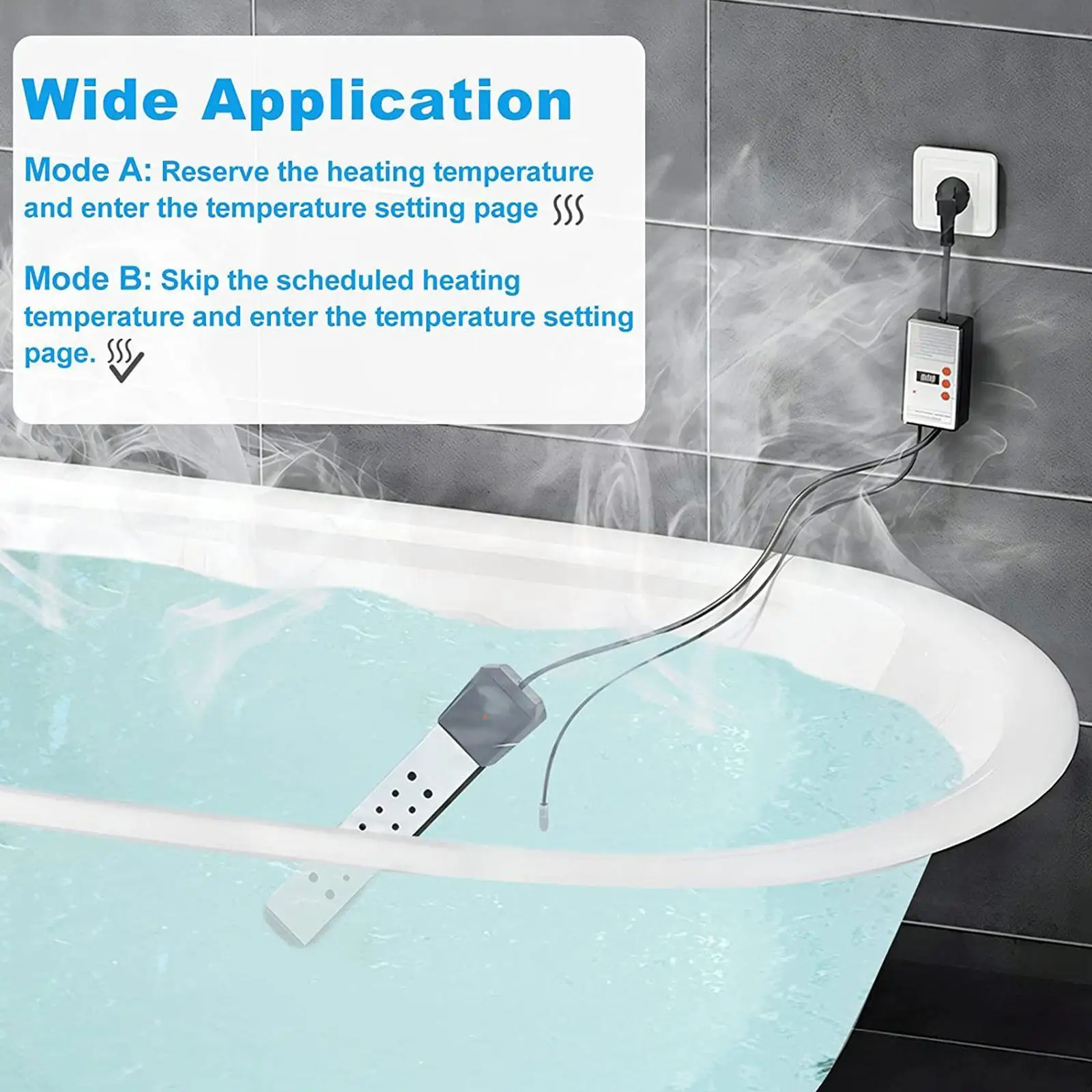 

2000w Mini Electric Water Heater Immersion Instantaneous Portable Water Hot Water Heater Element Rod Heating Boiler I7m8