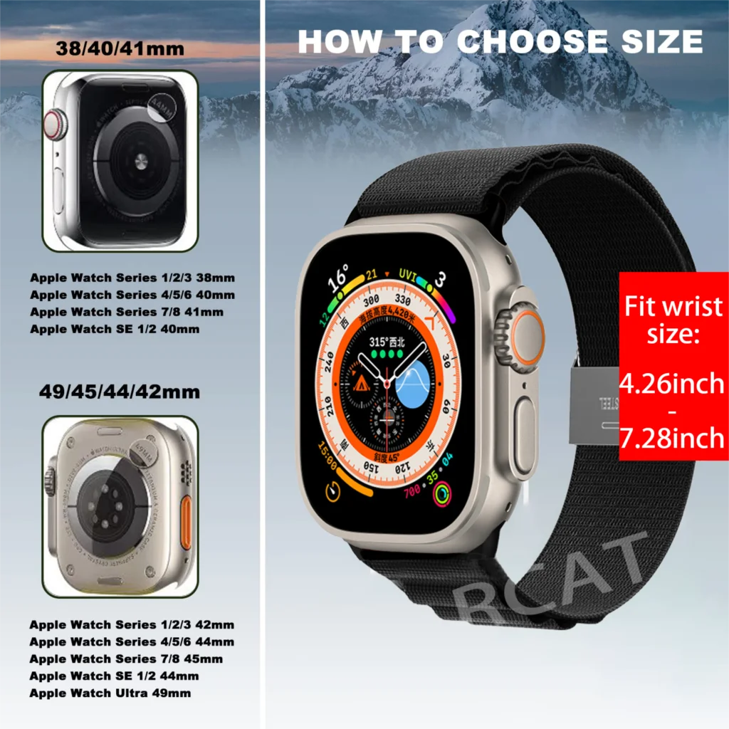 Фото Ремешок Alpine для Apple watch Ultra, браслет с застежкой-пряжкой для iWatch series 7 6 5 3 se 8, 49 мм 44 мм 45 мм 40 мм 41 мм 42 мм 38 мм №3