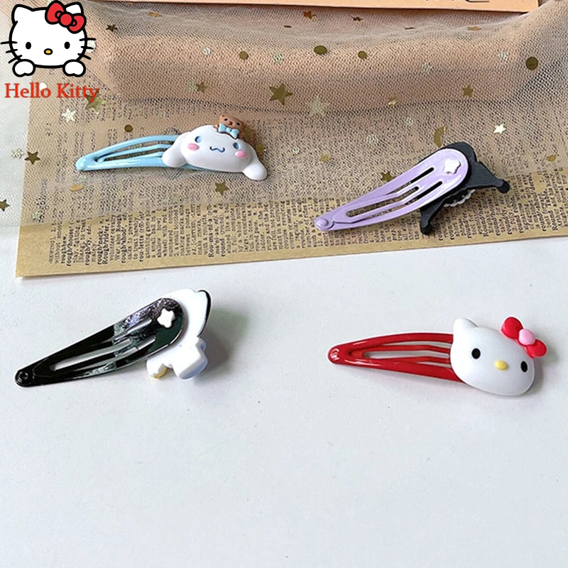 

Hello Kitty Hairpins Sanrioed Anime Pochacco Kuromi Resin Hair Clips Side Clip Bb Clips Lovely Hair Accessories for Kids Wommen