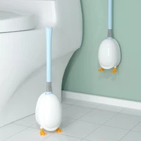 silicone toilet brush wall mounted long handled toilet cleaning brush diving duck deep cleaning home bathroom accessories sets