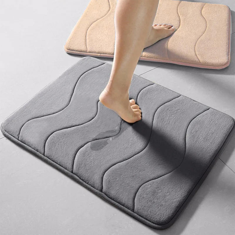 

Memory Sponge Bath Mat Quick Dry Bathroom Rug Foot Mat For Shower Anti-slip For Carpet Home Absorbent Floor Mat Bathroom Product