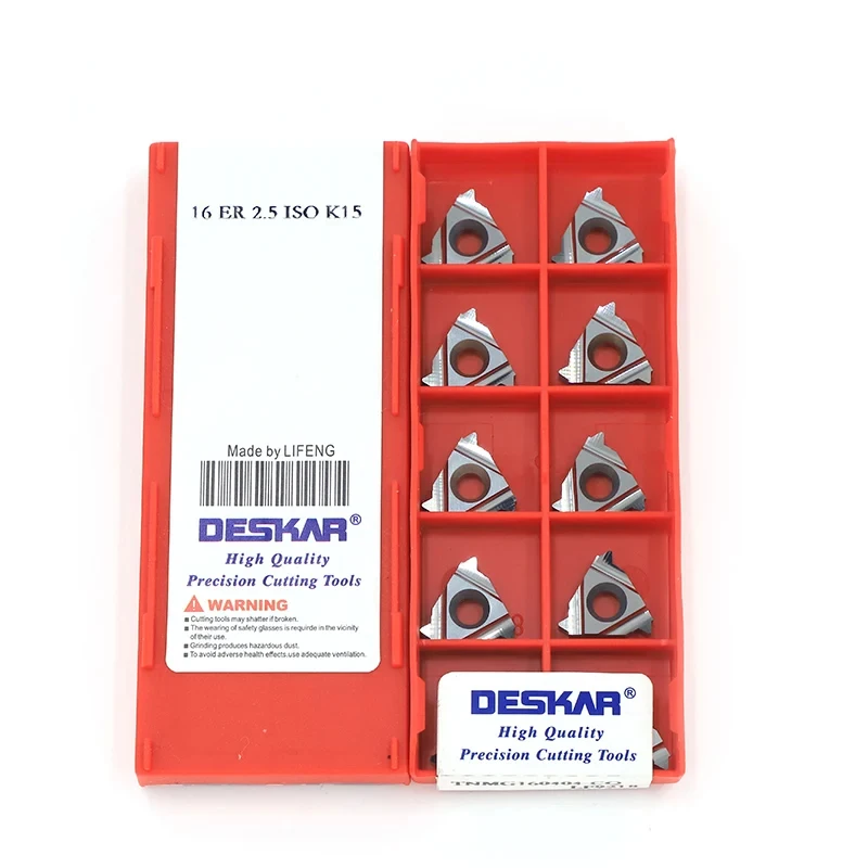 

10 шт. DESKAR 16IR 16ER AG60 AG55 1.0ISO 1.5ISO 2.0ISO 2.5ISO 3.0ISO 11W 14W K10 твердосплавные токарные пластины с ЧПУ для алюминия