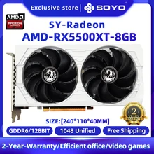 SOYO Original RX5500XT 8GB Graphics Card GPU GDDR6 128Bit 8pin 7nm HDMI*1 DP*3 New Video Card Support Desktop CPU Placa de video