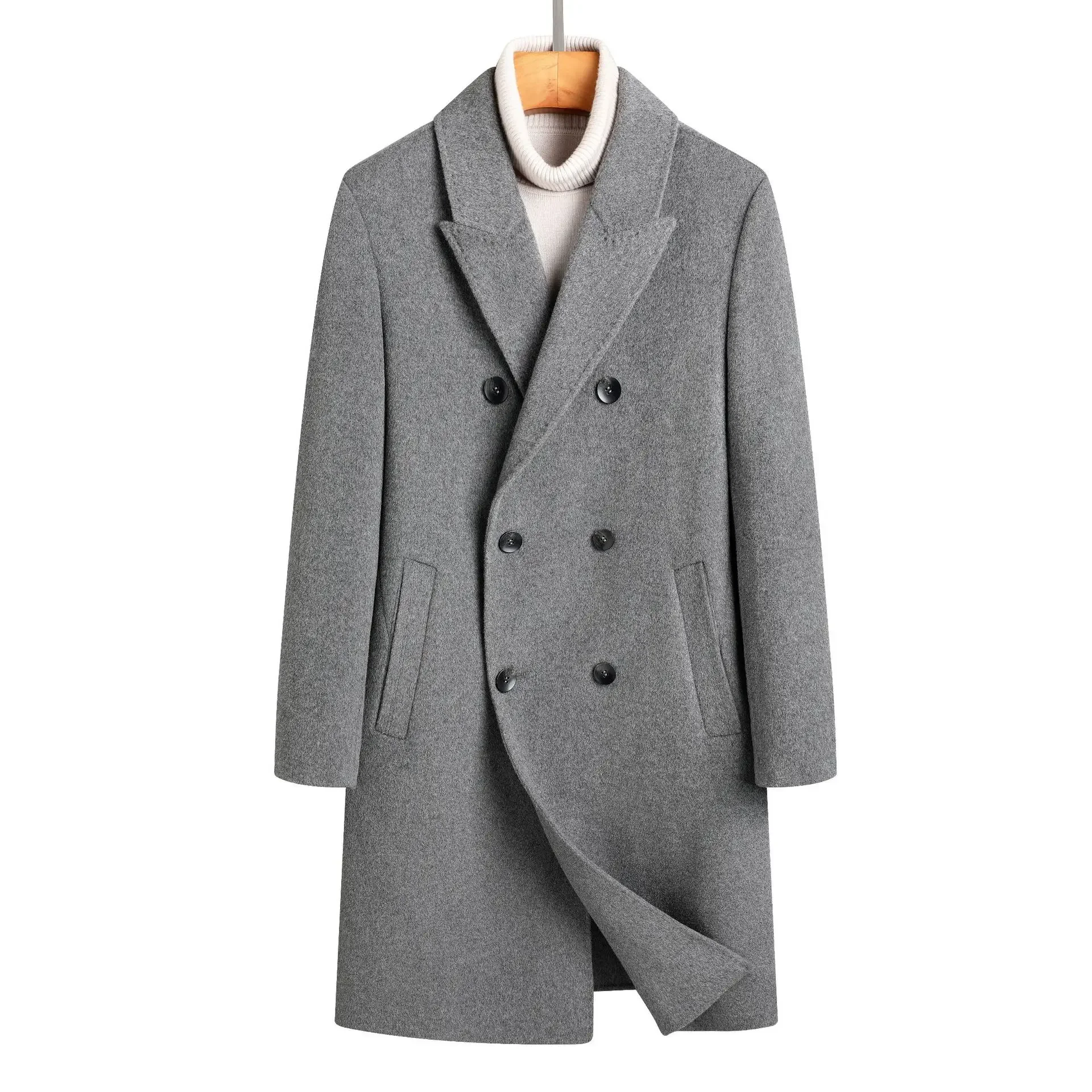 Шерстяные товары мужское пальто ручной работы осенне-зимний стиль шерстяная