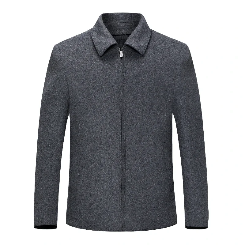 Мужская двусторонняя кашемировая куртка теплая деловая повседневная Осень-зима