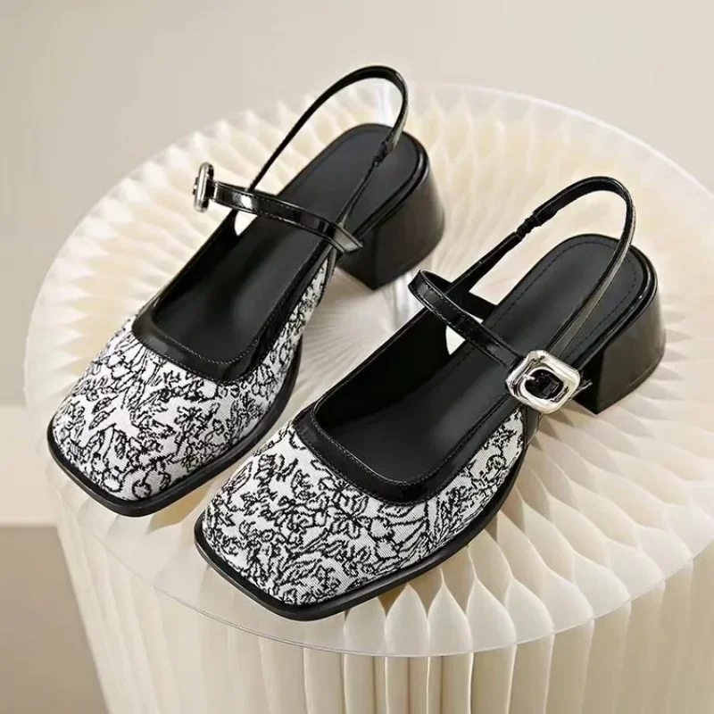 Винтажные черные сандалии Мэри Джейн женские нескользящие повседневные офисные