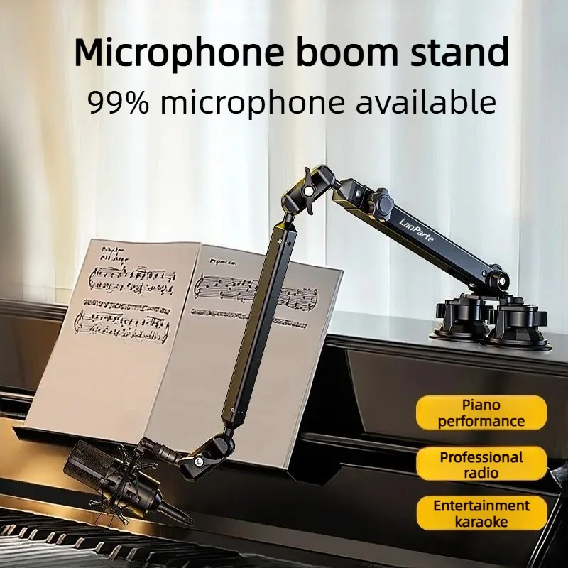 Фото Lanparte Mic Boom Arm Подставка для микрофона на присоске для Blue Yeti FIFINE AM8 K669B HyperX QuadCast SoloCast Shure SM7B MV7 №2