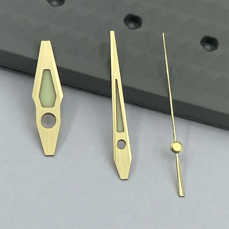 High-End Quality Stainless Steel/Golden Color Watch Hand Super Green Luminous Flat Top Second Needle Fit NH35/36/7S26 Movement