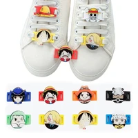 anime one piece shoes charms cartoon luffy zoro chopper portgas d ace figures shoelace charms accessories toys for children gift