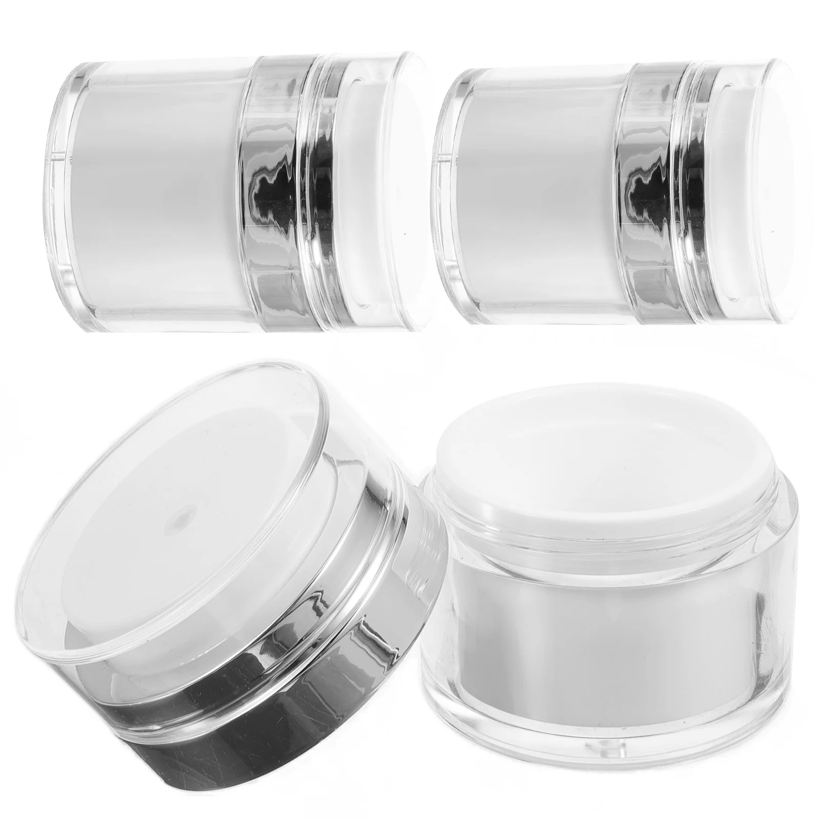 

Airless Pump Jars Double- layer Lotion Bottles Refillable Leak- Proof Makeup Containers with Lid for Gels Lotion ( 15ml+ 30ml+